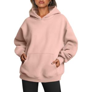 imageTrendy Queen Womens Oversized Hoodies Fleece Sweatshirts Fall Fashion 2025 Pullover Sweaters Winter ClothesBlush Pink