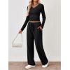 imageTrendy Queen 2 Piece Lounge Sets for Women Fall Outfits 2025 Fashion Two Piece Sweatsuits Business Casual Outfits ClothesBlack