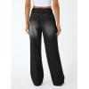 imageTrendy Queen Jeans for Women Wide Straight Leg High Waisted Stretchy Baggy Jeans Fashion Loose Denim Pants Fall 2025Black