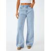 imageTrendy Queen Jeans for Women Wide Straight Leg High Waisted Stretchy Baggy Jeans Fashion Loose Denim Pants Fall 2025Snowblue