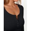 imageTrendy Queen Long Sleeve Shirts for Women Henley Ribbed Fall Tops Dressy Business Casual Teen Girl Winter Cute Basic TeesBlack