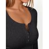 imageTrendy Queen Long Sleeve Shirts for Women Henley Ribbed Fall Tops Dressy Business Casual Teen Girl Winter Cute Basic TeesDark Grey