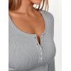 imageTrendy Queen Long Sleeve Shirts for Women Henley Ribbed Fall Tops Dressy Business Casual Teen Girl Winter Cute Basic TeesHeather Grey