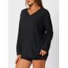 imageTrendy Queen Oversized Tshirts for Women Workout Plus Size Gym Tops V Neck Long Sleeve T Shirts Spring Casual Basic TeesBlack