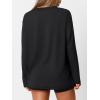 imageTrendy Queen Oversized Tshirts for Women Workout Plus Size Gym Tops V Neck Long Sleeve T Shirts Spring Casual Basic TeesBlack