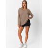 imageTrendy Queen Oversized Tshirts for Women Workout Plus Size Gym Tops V Neck Long Sleeve T Shirts Spring Casual Basic TeesKhaki
