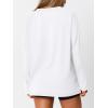 imageTrendy Queen Oversized Tshirts for Women Workout Plus Size Gym Tops V Neck Long Sleeve T Shirts Spring Casual Basic TeesWhite