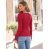 imageTrendy Queen Women Long Sleeve Shirts Ribbed Tops Boat Neck Underscrub Basic Casual Cute Tight Tees Fall Fashion Clothes 2025Red