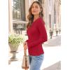 imageTrendy Queen Women Long Sleeve Shirts Ribbed Tops Boat Neck Underscrub Basic Casual Cute Tight Tees Fall Fashion Clothes 2025Red