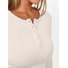 imageTrendy Queen Womens Long Sleeve Shirts 2025 Henley Casual Fall Outfits Fitted Cotton Tops Ribbed Fashion Basic TeesBeige