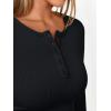 imageTrendy Queen Womens Long Sleeve Shirts 2025 Henley Casual Fall Outfits Fitted Cotton Tops Ribbed Fashion Basic TeesBlack