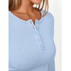 imageTrendy Queen Womens Long Sleeve Shirts 2025 Henley Casual Fall Outfits Fitted Cotton Tops Ribbed Fashion Basic TeesBlue