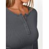 imageTrendy Queen Womens Long Sleeve Shirts 2025 Henley Casual Fall Outfits Fitted Cotton Tops Ribbed Fashion Basic TeesDark Grey