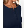 imageTrendy Queen Womens Long Sleeve Shirts 2025 Henley Casual Fall Outfits Fitted Cotton Tops Ribbed Fashion Basic TeesNavyblue