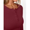 imageTrendy Queen Womens Long Sleeve Shirts 2025 Henley Casual Fall Outfits Fitted Cotton Tops Ribbed Fashion Basic TeesWinered