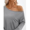 imageTrendy Queen Womens Off The Shoulder Tops Oversized Tshirts Long Sleeve 2025 Casual Basic TeesGrey