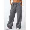 imageTrendy Queen Womens Wide Leg Sweatpants Baggy Drawstring Low Rise Lounge Pants 2025 Fall Joggers with PocketsBlackgrey