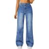 imageTrendy Queen Jeans for Women Wide Straight Leg High Waisted Stretchy Baggy Jeans Fashion Loose Denim Pants Fall 2025Blue