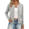 imageTrendy Queen Womens Cardigan Sweaters Lightweight Crew Neck Long Sleeve Outfits Fall Fashion 2025 ClothingGrey Melange