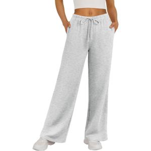 imageTrendy Queen Womens Wide Leg Sweatpants Baggy Drawstring Low Rise Lounge Pants 2025 Fall Joggers with PocketsGrey