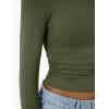 imageTrendy Queen Womens Long Sleeve Shirts Crop Tops Fall Fashion 2025 Going Out Basic Winter ClothesArmygreen