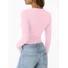 imageTrendy Queen Womens Long Sleeve Shirts Crop Tops Fall Fashion 2025 Going Out Basic Winter ClothesPink
