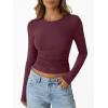 imageTrendy Queen Womens Long Sleeve Shirts Crop Tops Fall Fashion 2025 Going Out Basic Winter ClothesWinered