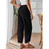 imageTrendy Queen Womens Wide Leg Pants Summer Capri Palazzo Harem Casual Barrel Sweatpants Baggy Slacks with PocketsBlack