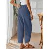 imageTrendy Queen Womens Wide Leg Pants Summer Capri Palazzo Harem Casual Barrel Sweatpants Baggy Slacks with PocketsGreyblue