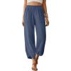 imageTrendy Queen Womens Wide Leg Pants Summer Capri Palazzo Harem Casual Barrel Sweatpants Baggy Slacks with PocketsGreyblue