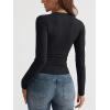 imageTrendy Queen Long Sleeve Shirts for Women 2025 Fall Fashion V Neck Basics Crop Tops Slim Fitted Y2K Tops Outfits ClothesBlack