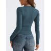 imageTrendy Queen Long Sleeve Shirts for Women 2025 Fall Fashion V Neck Basics Crop Tops Slim Fitted Y2K Tops Outfits ClothesHaze Blue