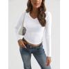 imageTrendy Queen Long Sleeve Shirts for Women 2025 Fall Fashion V Neck Basics Crop Tops Slim Fitted Y2K Tops Outfits ClothesWhite