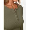 imageTrendy Queen Womens Long Sleeve Shirts 2025 Henley Casual Fall Outfits Fitted Tops Ribbed Fashion Basic TeesArmygreen