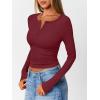 imageTrendy Queen Womens Long Sleeve Shirts 2025 Henley Casual Fall Outfits Fitted Tops Ribbed Fashion Basic TeesWinered