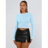 imageTrendy Queen Womens Long Sleeve T Shirts Fall Fashion 2025 Basic Crop Tops Going Out Outfits Y2k ClothesBaby Blue