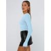 imageTrendy Queen Womens Long Sleeve T Shirts Fall Fashion 2025 Basic Crop Tops Going Out Outfits Y2k ClothesBaby Blue