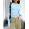 imageTrendy Queen Womens Long Sleeve T Shirts Fall Fashion 2025 Basic Crop Tops Going Out Outfits Y2k ClothesBaby Blue