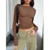imageTrendy Queen Womens Long Sleeve T Shirts Fall Fashion 2025 Basic Crop Tops Going Out Outfits Y2k ClothesBrown