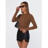 imageTrendy Queen Womens Long Sleeve T Shirts Fall Fashion 2025 Basic Crop Tops Going Out Outfits Y2k ClothesBrown