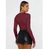 imageTrendy Queen Womens Long Sleeve T Shirts Fall Fashion 2025 Basic Crop Tops Going Out Outfits Y2k ClothesBurgundy