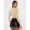 imageTrendy Queen Womens Long Sleeve T Shirts Fall Fashion 2025 Basic Crop Tops Going Out Outfits Y2k ClothesKhaki