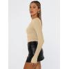 imageTrendy Queen Womens Long Sleeve T Shirts Fall Fashion 2025 Basic Crop Tops Going Out Outfits Y2k ClothesKhaki
