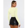 imageTrendy Queen Womens Long Sleeve T Shirts Fall Fashion 2025 Basic Crop Tops Going Out Outfits Y2k ClothesLemon Yellow