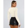 imageTrendy Queen Womens Long Sleeve T Shirts Fall Fashion 2025 Basic Crop Tops Going Out Outfits Y2k ClothesLight Apricot