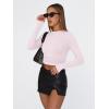 imageTrendy Queen Womens Long Sleeve T Shirts Fall Fashion 2025 Basic Crop Tops Going Out Outfits Y2k ClothesLight Pink