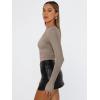 imageTrendy Queen Womens Long Sleeve T Shirts Fall Fashion 2025 Basic Crop Tops Going Out Outfits Y2k ClothesMocha
