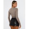 imageTrendy Queen Womens Long Sleeve T Shirts Fall Fashion 2025 Basic Crop Tops Going Out Outfits Y2k ClothesMocha