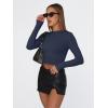 imageTrendy Queen Womens Long Sleeve T Shirts Fall Fashion 2025 Basic Crop Tops Going Out Outfits Y2k ClothesNavy