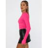 imageTrendy Queen Womens Long Sleeve T Shirts Fall Fashion 2025 Basic Crop Tops Going Out Outfits Y2k ClothesNeon Pink
